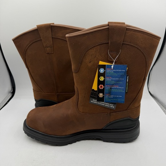 Herman Survivors Bison Boots Mens 11 Brown Leather Pull On Steel Toe Waterproof main image 10